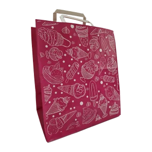 Custom Printed Pink Desserts paper Carrier bag